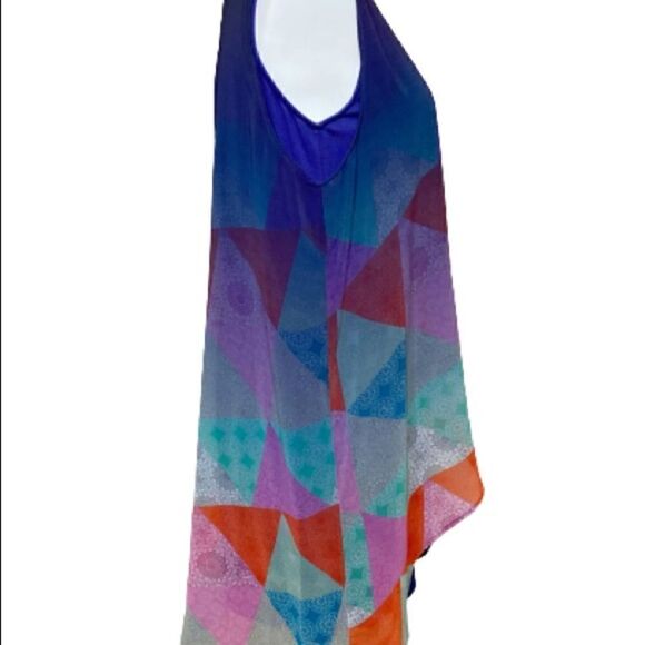 Desigual blue oton sleeveless geometric triangle dress size 40 medium - Picture 4 of 16